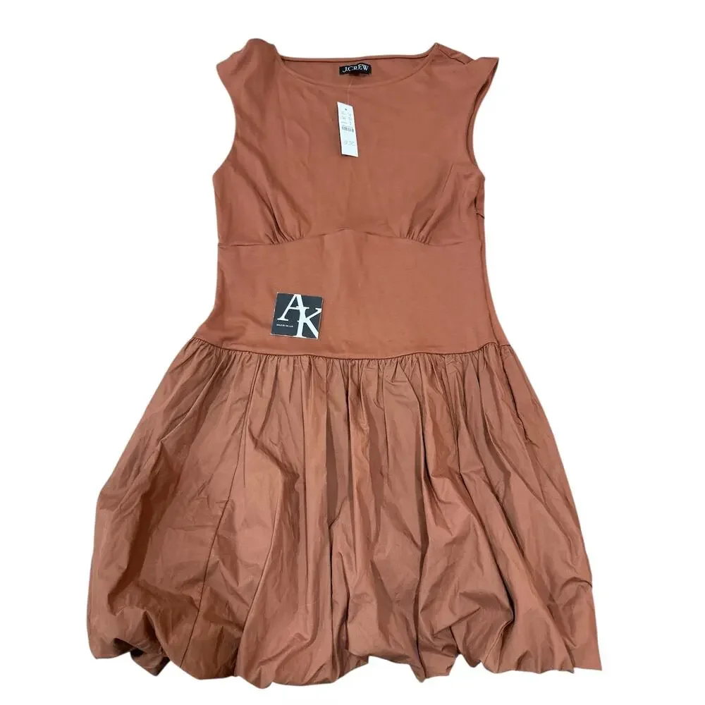 J.Crew Bubble Hem Mini Dress – Drop Waist Sleeveless Toasted Paprika Medium